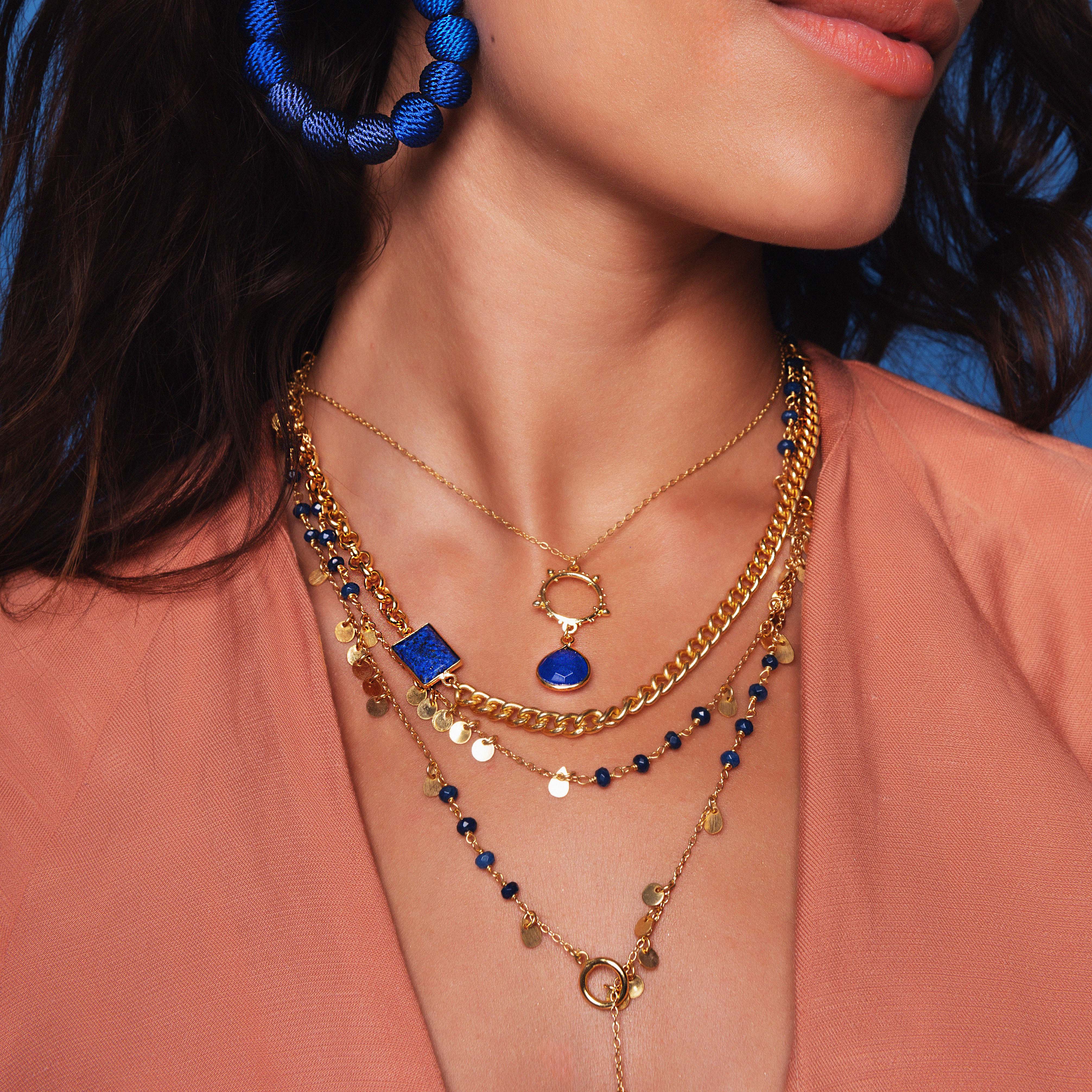Allegra Necklace Blue Jade - Image 4