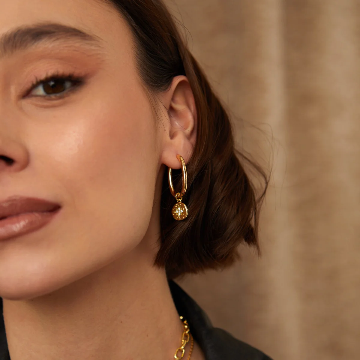 Gaby Gold Hoop Earrings - Image 5